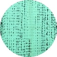 thumbnail image 1 of Ahgly Company Indoor Round Solid Turquoise Blue Modern Area Rugs, 4' Round, 1 of 4