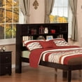 thumbnail image 2 of Leo & Lacey Modern Solid Hardwood Full Bookcase Headboard in Espresso, 2 of 3