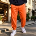thumbnail image 2 of Resicozy Sweatpants for Men Lightweight Cotton Cuffed Jogger Sweatpant Casual Drawstring Elastic Waist Pant with Pockets Saffron XL, 2 of 8