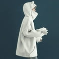 thumbnail image 6 of IROINNID Deals Womens Winter Clothes Pullover Hoodies Fashion Three-Dimensional Pocket Cute Design Sweatshirt,White, 6 of 9