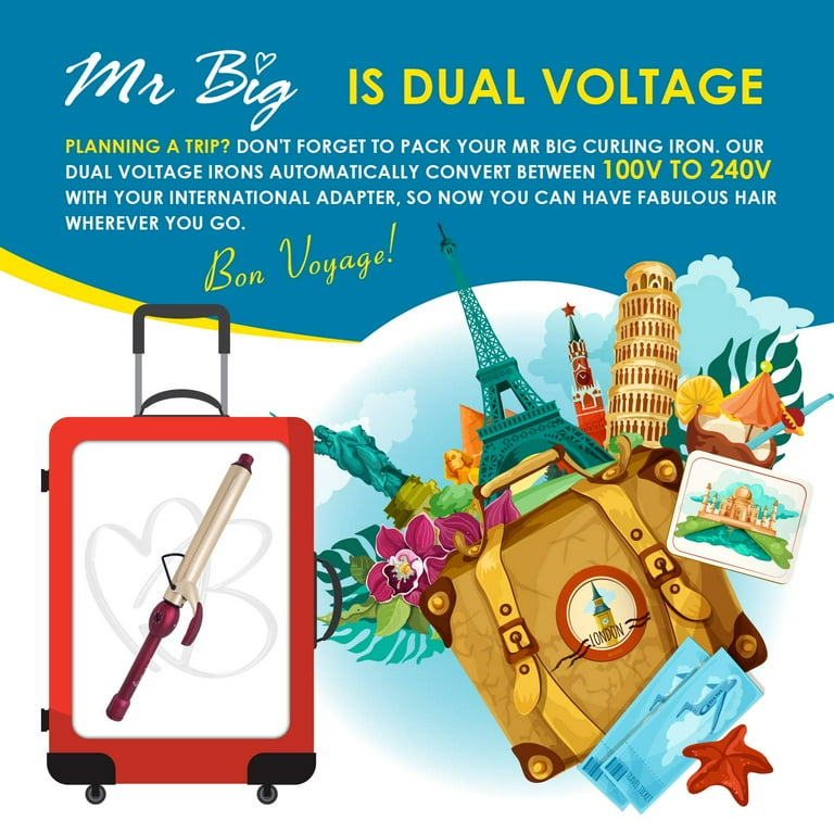 Mr Big Original Hair Curling Iron Wand The Best Longest XL Styling Curling Irons for Long Hair on The Market Change Flat Bed Head Hair with This