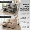 thumbnail image 2 of Recliner Loveseat Cover with Center Console, 2 Seater Jacquard Recliner Sofa Slipcover with Pockets Washable Stretch Reclining Couch Covers Furniture Protector with Elastic Straps (Tuape), 2 of 14