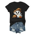 thumbnail image 2 of Busydd Womens Fall Tops Trendy Halloween Graphic Tees for Women Casual Round Neck Going Out Tops Summer Comfortable Short Sleeve Cotton T Shirts S, 2 of 5