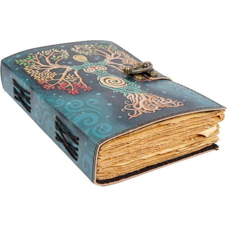 Blank Spell Book Of Shadows Journal With Lock Clasp Prop Vintage Handmade Leather Diary Embossed Prayer Pagan Antique Witchcraft Supplies Wiccan Notebook Daily