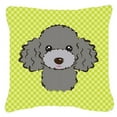thumbnail image 3 of Checkerboard Print With Dog Fabric Decorative Pillow, 3 of 3