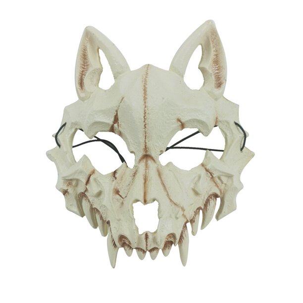 Máscara de hombre lobo Unisex, máscara de media cara suave, disfraz de Rave, utilería para fiesta, espectáculo de escenario, Cosplay, máscara de esqueleto de Animal