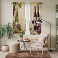 thumbnail image 6 of Red Wine Kitchen Curtains 63 Inch Length, Grapes Rustic Bottles Farmhouse Italian Manor Tiers Curtains for Living Room Berdoom Bathroom, Light Filtering Drapes Window Treatment 2 Panels 42"Wx63"L, 6 of 8