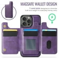 thumbnail image 3 of Dteck for iPhone 15 Pro Max Magnetic Case with Detachable Wallet Card Holder, Compatible with MagSafe, RFID Blocking Credit Slots Kickstand Shockproof Phone Cover for Women Men,Purple, 3 of 6