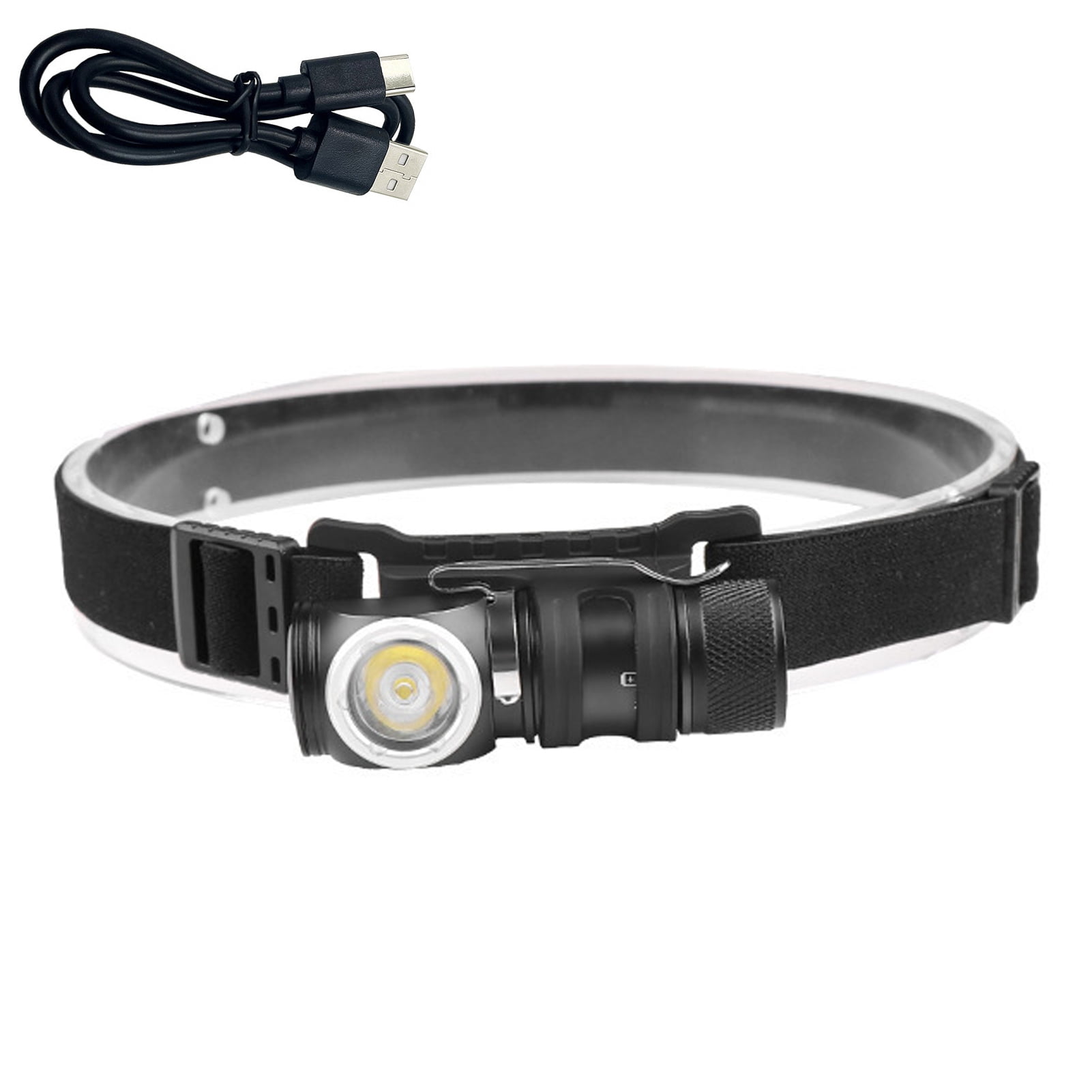 JEXREE Rechargeable Headlamp 1200 Lumen - Super Bright 5 LED Headlight With 7 Modes For Hiking, Running, Camping