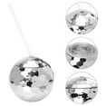 thumbnail image 5 of Disco Ball Mug with Lid, Straw, Name Tag, Cocktail Mug for Bachelorette Party Decorations, Fun Themed Drinking Tumbler, Holiday Tumbler, New Years Accessories, Silver, 20 oz, Set of 3, 5 of 7