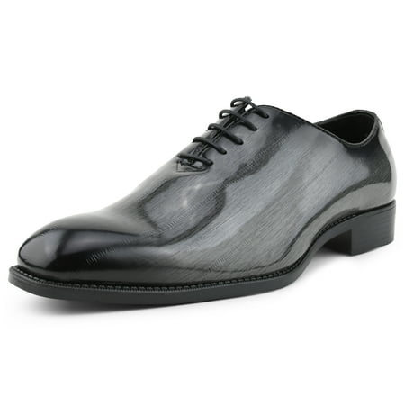 

Bolano Mens Classic Oxford Lace Up Block Heel Dress Shoes Gray Size 9.5