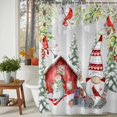 thumbnail image 4 of Christmas Gnomes Shower Curtain, Xmas Trees Snowman Red Birds Snowflake Waterproof Fabric Shower Curtains with 12 Hooks, Bathroom Curtain Set for Bathroom Accessories Decor, 72 x 96 Inches, 4 of 9