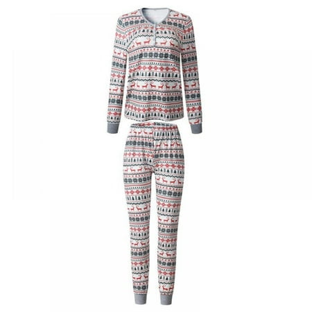 

Viworld Family Matching Christmas Pajamas Sets Dad Mom Kids Baby Deer Printing Family Parent-child Soft Two-piece Pajamas Outfits