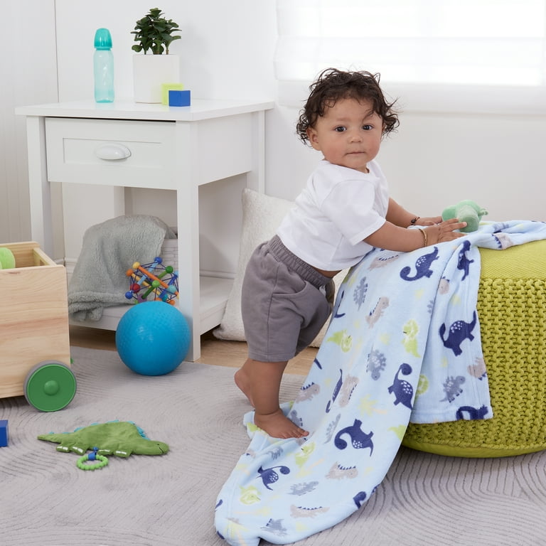 pack) Parent's Choice Plush Baby Blanket, Blue Dinosaur, 30 in x