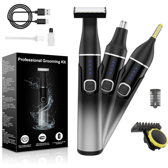 Nose Hair Trimmer for Men, 2025 Professiona Painless USB Rechargeable Eyebrow Trimmer, Ear and Nose Hair Trimmer for Men Women, Facial Hair Remover with Adjustable Comb, Dual Edge