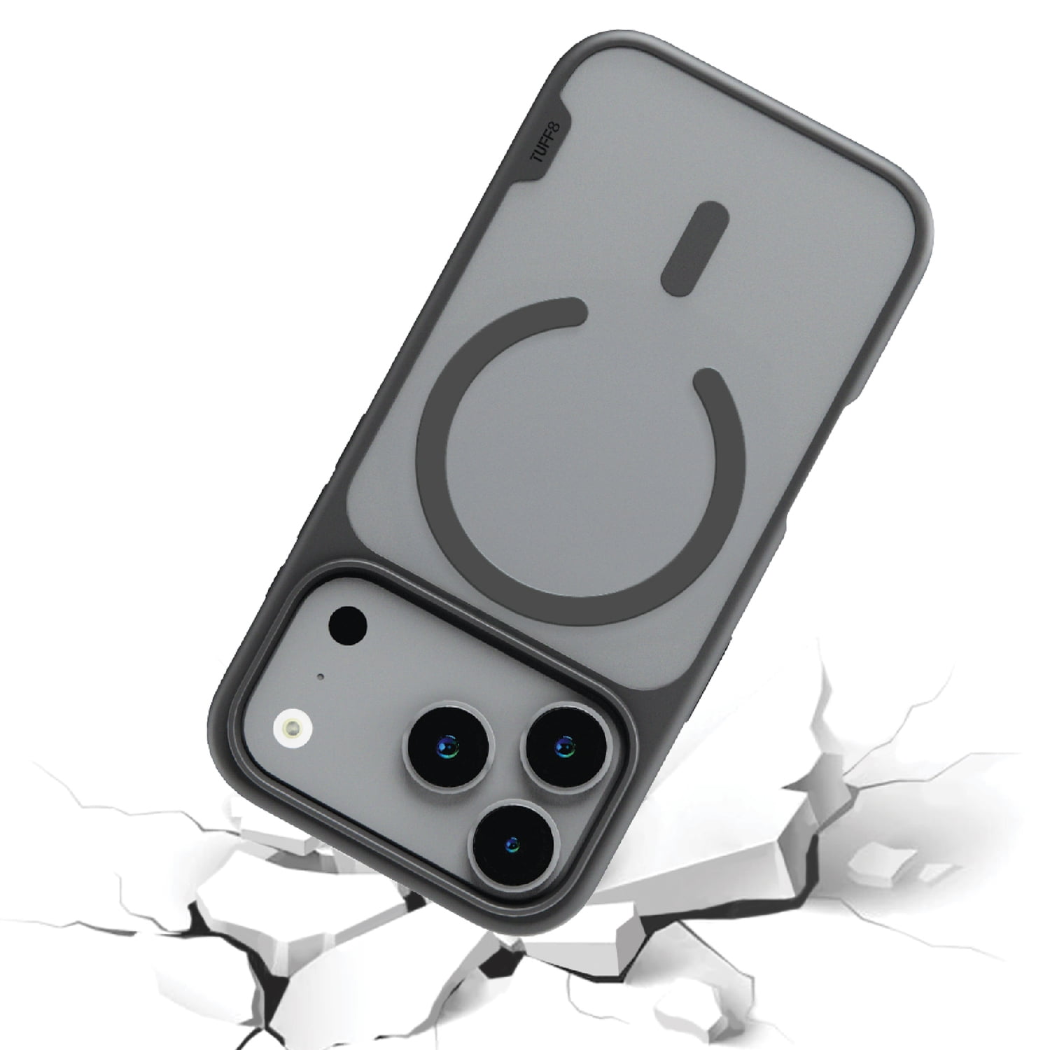 TUFF8 iPhone 18 Pro GlideGuard Mag Case, Smoke Black