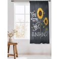 thumbnail image 2 of Sheer Curtains 63 Inch Length, Sunflowers Semi Sheer Curtains Light Filtering Window Treatment, Classic Bee You Are My Sunshine Black Privacy Voile Drapes for Living Room Bedroom 52x63 Inch, 2 of 2