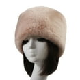 thumbnail image 2 of dianhelloya Warm hat Beanie Flat Top Windproof Brimless Russian Style Women Thick Fluffy Fur Winter Hat for Daily Life Apricot, 2 of 8