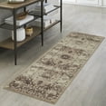 thumbnail image 3 of Maples Rugs Lexington Farmhouse Floral Taupe Washable Hallway Runner Rug, 2' x 6', 3 of 7