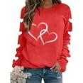 thumbnail image 5 of Horkkom Red Sweatshirt Women Valentines Day Heart Sweatshirts Long Sleeve Pullover Sweatshirts L, Gifts for Women, 5 of 9