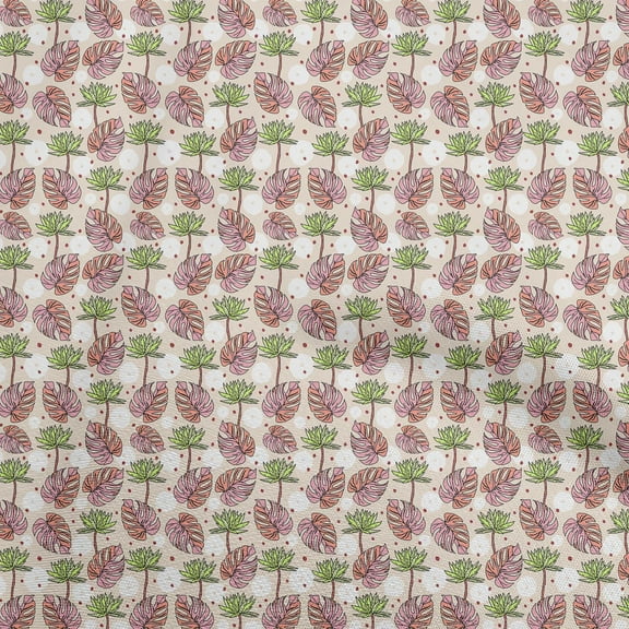 oneOone Cotton Poplin Peach Fabric Tropical Sewing Material Print Fabric By The Yard 56 Inch Wide