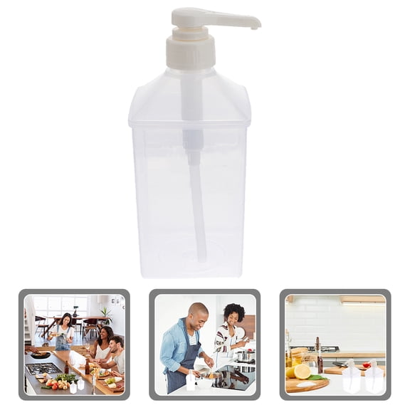 PAMINGONO Transparent Condiment Press Bottle for Home Kitchen Suitable for Syrup Honey and Sauce