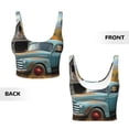 thumbnail image 6 of Uemuo Vintage Truck Farm Scene Pattern Women's Sports Bra - High Impact Support, Breathable, and Comfortable Athletic Bra for Running, Yoga, and Workouts, 6 of 9