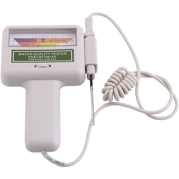 2 en 1 Probador de nivel de cloro portátil pH y Cl2 Nivel de cloro Analizador de calidad del agua Medidor de medidor Monitor para piscina, agua de spa, fuente de agua 17 * 11.5 * 3 cm, esquí esquí Gafas de esquí