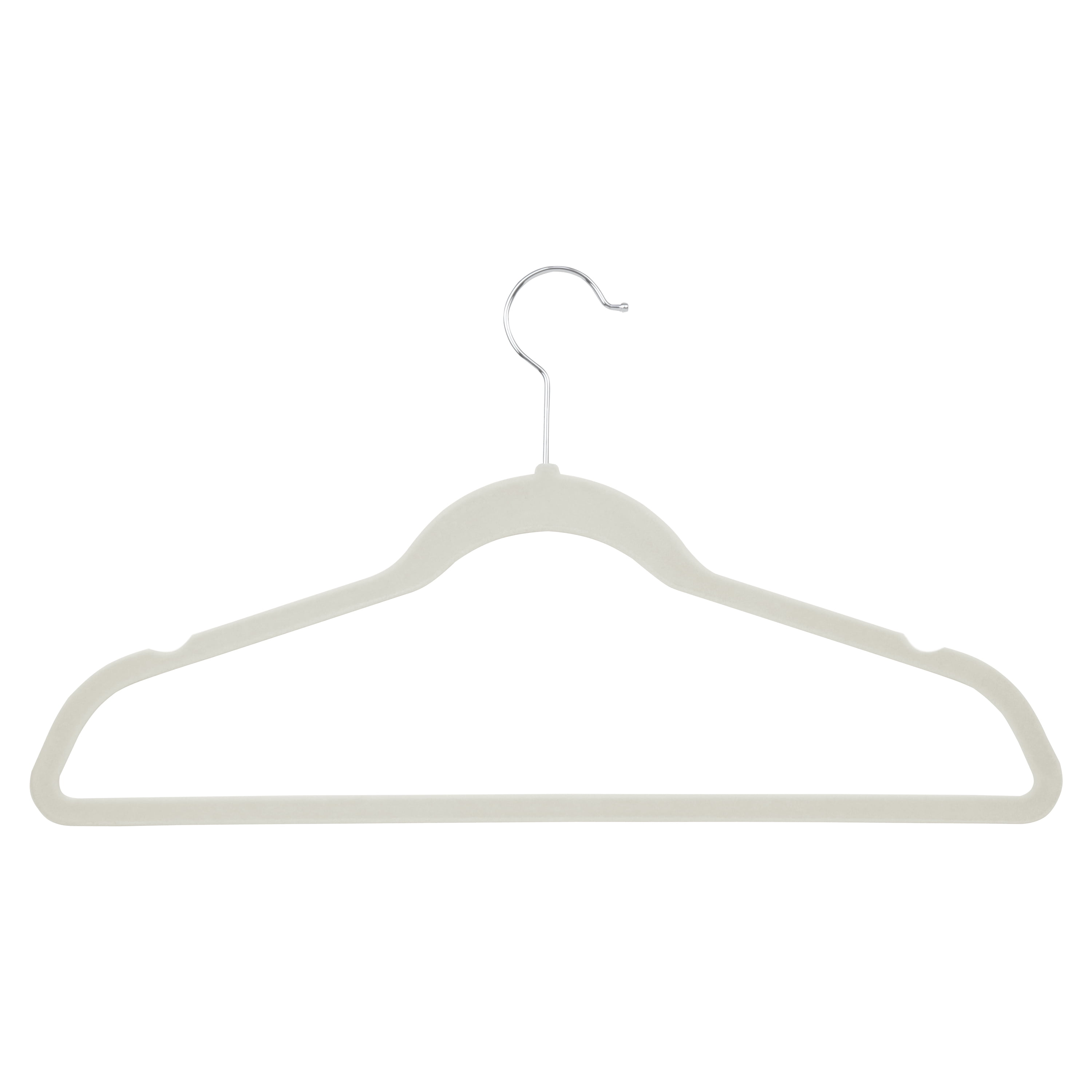Honey-Can-Do Set of 5 Collapsible and 50 Velvet Non-Slip Adult Clothes Hangers, White