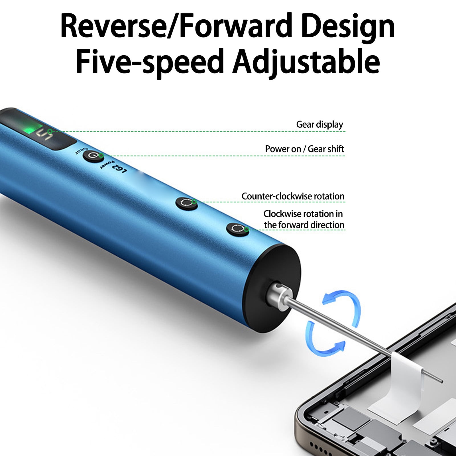3 Speed Adjustable Manual Glues Removers Tool For Repair Reversible Motor Ergonomic Design