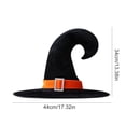 thumbnail image 4 of Sombrero Bruja Halloween Con Hebilla Puntiagudo Ancha para Fiestas Carnaval () Naranja, 4 of 4