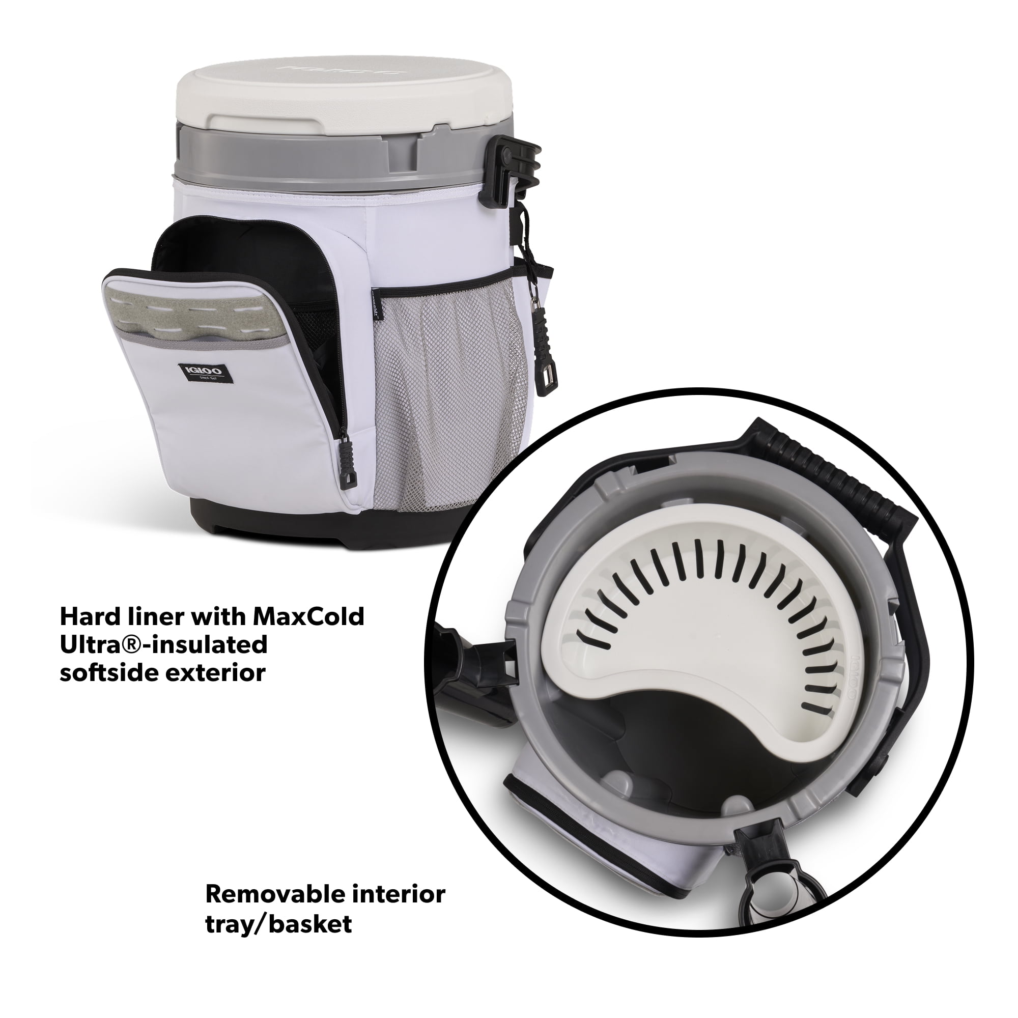 Igloo 20 QT Marine Cooler Bucket and Seat, White
