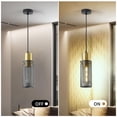 thumbnail image 4 of Lámpara colgante Omgomne, moderna, con forma de cilindro dorado, 1 luz, 4 of 8