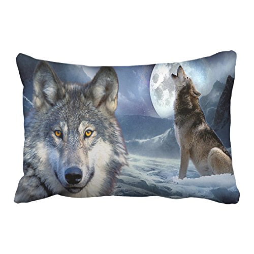 Winhome Decorative Wild Wolf On Iceberg Howling Moon Custom Queen Size Pillowcase Diy Pillowslips Roomy Size x30 Inches Two Side Walmart Com Walmart Com