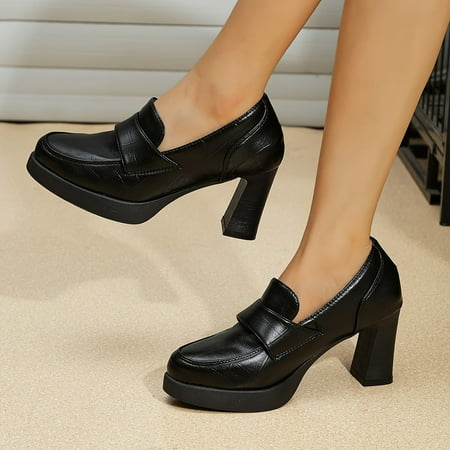 

Women s Point Toe Solid Color Block Heels Elegant Dress Buckle Strap Heels-37