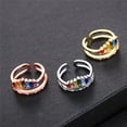 thumbnail image 2 of Womens Crown Ring Adjustable Copper Index Finger Ring With Gem Inlay Wedding Birthday Travel Gift Gold Jewelry, 2 of 5