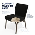 thumbnail image 6 of Flash Furniture 21''W Stacking Church Chair in Black Dot Patterned Fabric - Gold Vein Frame, 6 of 14