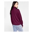 thumbnail image 2 of INC Womens Purple Stretch Ribbed Pleated Elasticized Hem Blouson Sleeve Turtle Neck Sweater XS, 2 of 4