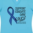 thumbnail image 4 of Inktastic Support, Educate, Care, Cure Colon Cancer Awareness Women's V-Neck T-Shirt, 4 of 5