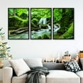 thumbnail image 3 of IDEA4WALL 3 Piece Framed Canvas Wall Art for Living Room, Bedroom Waterfall in Deep Forest of Croatia Canvas Prints for Modern Home Decoration Ready to Hang, 3 of 4