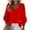 Red Shirt fot Women, variant on AINIYS Women's V-Neck -Knit Lantern Sleeve Oversized Sweater Stylish Basic Layering Casual Daily Wear Blouse Black L