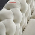 thumbnail image 5 of 3 Seater Chesterfield Button Tufted Velvet Sofa, Wide Upholstered Couch with Rolled Arms Removable Cushions Metal Legs for Living Room Office Apartment, 5 of 11