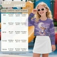 thumbnail image 7 of COEQINE Girls Crop Top Sweatshirt Long Sleeve Crewneck Fall Winter Pullover Cute Casual Loose Fit Streetwear Clothes for Teen Kids Age 5-6, Highland Cow Moon Lavender, 7 of 7