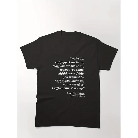T Shirt System of a Chop Suey Parody Wake Up Lyrics Band Tee Authentic Music Collectible