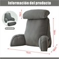 thumbnail image 2 of Almohada de Lectura para Cama, con Almohada Redonda, Bolsillo Lateral y Funda Lavable. almohada de lectura, Ideal para Descansar, Soporte Lumbar para Leer, Relajarse, Mirar Televisión, Jugar (Gris), 2 of 7