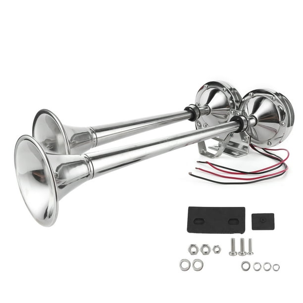 Oversea Boat Sound System 125db Dual Trumpet 12V Small Size Stainless Steel  Electric Horn Marine Grade