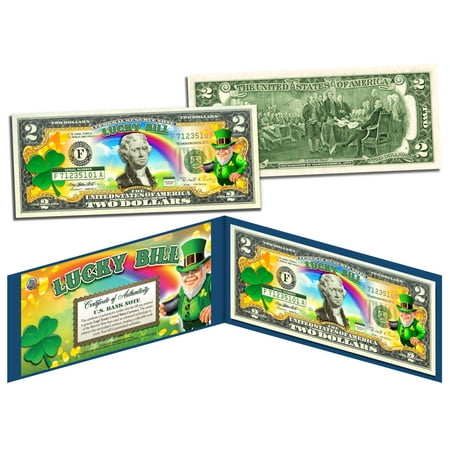 UPC: 0749002300212 | LEPRECHAUN * Four Leaf Clover * Colorized U.S. $2 LUCKY BILL – St Patrick s Day