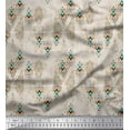 thumbnail image 1 of Soimoi Green polyester Crepe Fabric Tribal African Print Fabric by the Yard 52 Inch Wide, 1 of 3