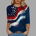 thumbnail image 2 of vigerkar 4th of July Outfits for Women American Flag Shirt Patriotic T-Shirt Tops (Dark Blue, XXL), 2 of 4