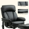 thumbnail image 6 of HOMCOM Recliner Chair with Ottoman, Electric Faux Leather Recliner with 10 Vibration Points and 5 Massage Mode, Swivel Reclining Chair with Wood Base, Remote Control and Side Pocket, Black, 6 of 9